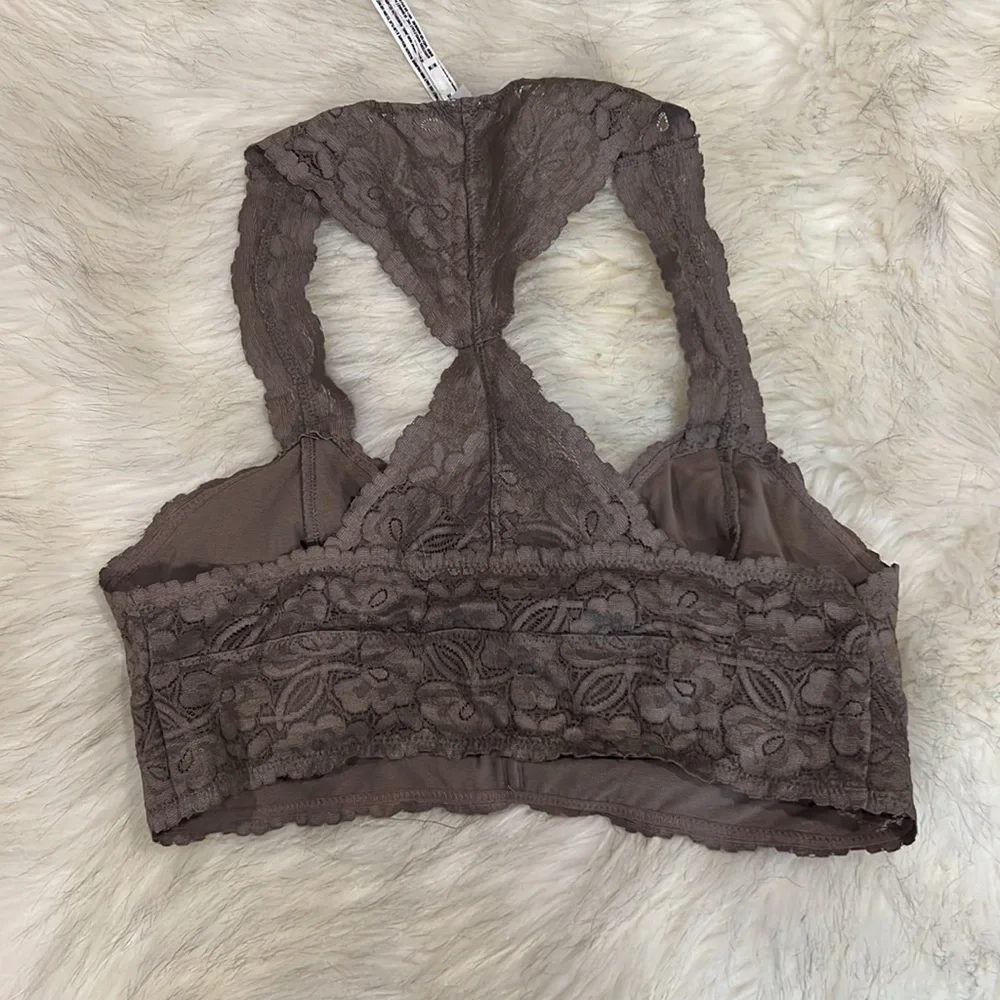 FREE PEOPLE Grey Lace Bandeau Bra, NWT